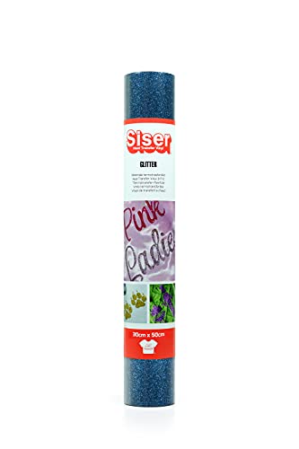 SISER 1FGLITT-SA-3050 Thermotransfer-Vinyl, Glitter Sapphire, 50 x 30 cm von SISER