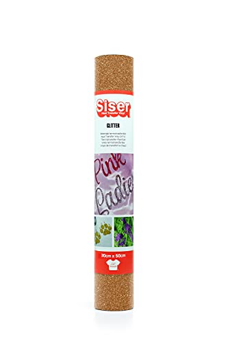 SISER 1FGLITT-TA-3050 Thermotransfer-Vinyl, Polyester, Glitzer Tawny, 50 x 30 cm von SISER