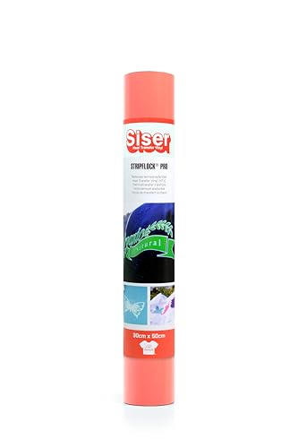 Siser® Stripflock PRO Fluo Red, 30cm x 0,5m, beflocktes Thermotransfer-Vinyl für Stoffe, Bekleidung und Accessoires, leicht zu schneiden und auch für Kinder geeignet von SISER