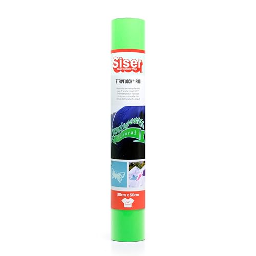 Siser 1FFLKPRO-FGN-3050 Thermotransfer-Medium mit samtiger Flockoberfläche, Fluo Grün, 50 cm x 30 cm Siser 1FFLKPRO-FGN-3050 Thermotransfer-Medium mit samtiger Flockoberfläche, Fluo Grün, 50 cm x 30 cm von SISER