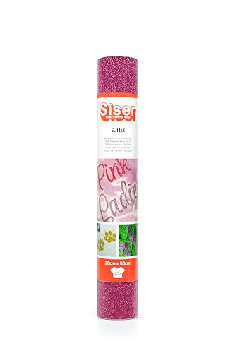 Siser Glitter Hot Pink, 30cm x 0,5mt, wärmeübertragbares Glitter-Vinyl für die individuelle Gestaltung von Stoffen, Kleidung und Accessoires, Bastelartikel, leicht zu schneiden Siser Glitter Hot Pink, 30cm x 0,5mt, wärmeübertragbares Glitter-Vinyl für die individuelle Gestaltung von Stoffen, Kleidung und Accessoires, Bastelartikel, leicht zu schneiden von SISER