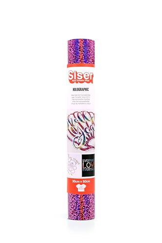 Siser 1FHOLO-FU-3050 Thermotransfer-Vinyl, Fuchsia, 50 x 30 cm von SISER