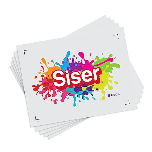 SISER EasyColor DTV Thermotransfer-Vinyl, kompatibel mit Tintenstrahldruckern, 21,6 x 27,9 cm, 5 Blatt von SISER