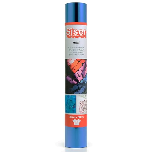 Siser Metall Blau Blau, 30cm x 0,5mt, thermotransferierbares Vinyl, Metall Effekt, für Stoff Personalisierung, Kleidung und Accessoires, Bastelartikel, leicht zu schneiden Siser Metall Blau Blau, 30cm x 0,5mt, thermotransferierbares Vinyl, Metall Effekt, für Stoff Personalisierung, Kleidung und Accessoires, Bastelartikel, leicht zu schneiden von SISER