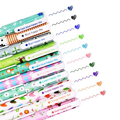 SITAKE 10 Stück Kawaii Gel Stifte, lustige Stifte, 0,38 mm farbige Schreibgel-Kugelschreiber, koreanische japanische Schreibwaren, Schulbedarf für Studenten, Teenager, Mädchen(Tier) von SITAKE