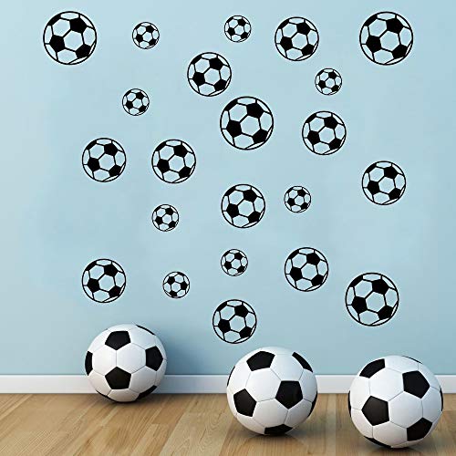 SITAKE 43 Stück Fußball-Aufkleber, Kinder-Fußball-Aufkleber, Aufkleber für Kinderzimmer, Fußball-Wandaufkleber, Vinyl-Kunst, DIY-Aufkleber für Jungen, Schlafzimmer, Spielzimmer, Wohnzimmer, Fenster von SITAKE