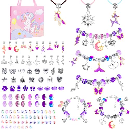 Schmuck Basteln Mädchen Armband Selber Machen Set Kinder Ketten Armbänder Bastelset 3 4 5 6 7 8 9 10 11 12 Jahre Schmuckbastelsets ab Spielzeug Kinderschmuck Schmuckset DIY Geschenk Selbermachen von SIUHEN