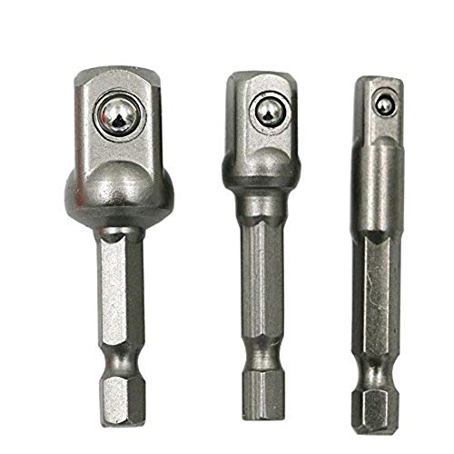 SIUKE Drill Nut Drive Power Extension Bar,3 stücke Chrom Vanadium Stahl Buchse Adapter Schraubenschlüssel Sechskantschaft auf 1/4 "3/8" 1/2 "Erweiterung Bohrer Bar Hex Bit Set Power T von SIUKE