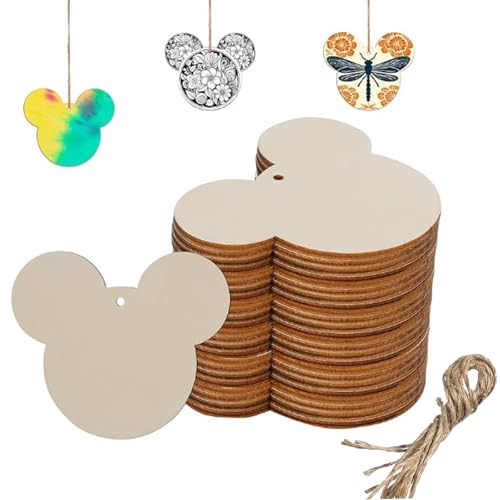 30 Stück unlackierte Holzapfel-Bastelarbeiten, 10,2 cm, Holzapfel-Hängeornamente, DIY-Apfelhandwerk, Geschenkanhänger für Zuhause, Party, Dekoration, Bastelprojekt von SIWUCHYE