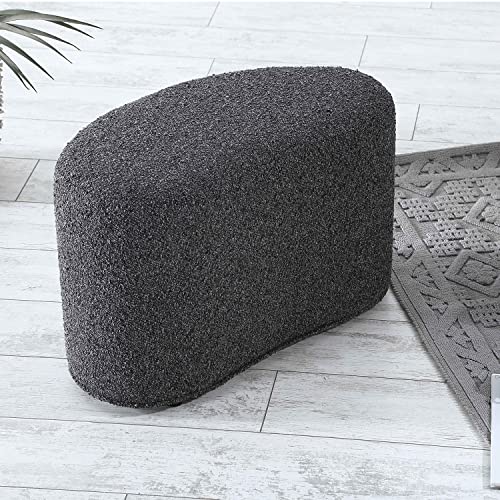 SIX Design Pouf Polsterhocker Sitzhocker Fußhocker 66x35x42 Webstoff Anthrazit von SIX