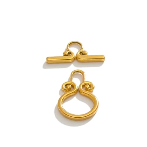 Kit zur Schmuckherstellung 4 Stück Edelstahl-Verschlüsse, Steckverbinder, Teil for DIY-Schmuck, Armbänder, Erkenntnisse, Halsketten, Herstellung von Verschlüssen, Zubehör schmuckherstellung set(Gold c von SIXUOO