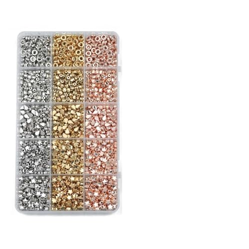 Kit zur Schmuckherstellung 750PCS Stern Crown Spacer Lose Perlen Gold Silber Farbe DIY Kit Box for Armband Ohrringe Halskette Schmuck Machen Zubehör schmuckherstellung Set von SIXUOO