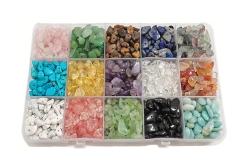 SIXUOO Kit zur Schmuckherstellung DIY-Armband-/Halsketten-Schmuckherstellungsprozess-Set – 450 Kies, unregelmäßige Edelsteine, Heilwasser (5–8 mm) schmuckherstellung Set von SIXUOO