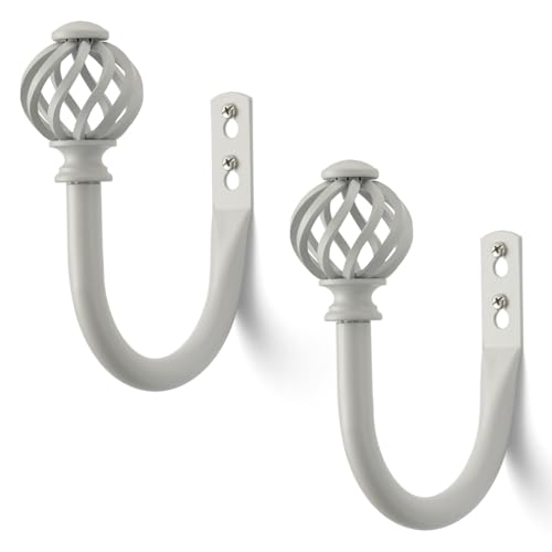Vorhanghalter, Vogelkäfig, handgefertigt, Metall, Raffhalter, Seitenhalter, Raffhalter für Vorhänge, Wanddekoration, Vintage-Fensterdekoration, Weiß, 2 Stück Vorhanghalter, Vogelkäfig, handgefertigt, Metall, Raffhalter, Seitenhalter, Raffhalter für Vorhänge, Wanddekoration, Vintage-Fensterdekoration, Weiß, 2 Stück von SIXZOONM