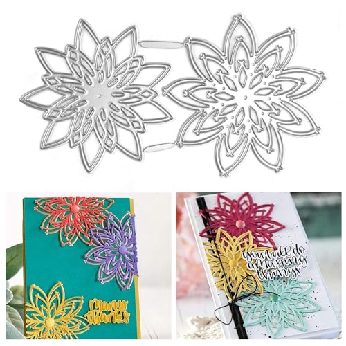 SIYINGSAERY 2 Stück Blumen-Stanzformen Stanzschablone Blume Geburtstag Hochzeit Stanzformen Prägeschablone Blumen Cutting Dies Flower Stanzformen Stempel für DIY, Scrapbooking, Fotoalbum von SIYINGSAERY