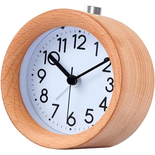 SJHDHDA Analoge Uhren Nachttisch Holzwecker Minimalistische Tischuhr Desktop-Uhr Einzigartiges kreatives Dekor Design Schlafzimmer Nachttisch Uhr Tischuhr ausgiebig gelernt von SJHDHDA