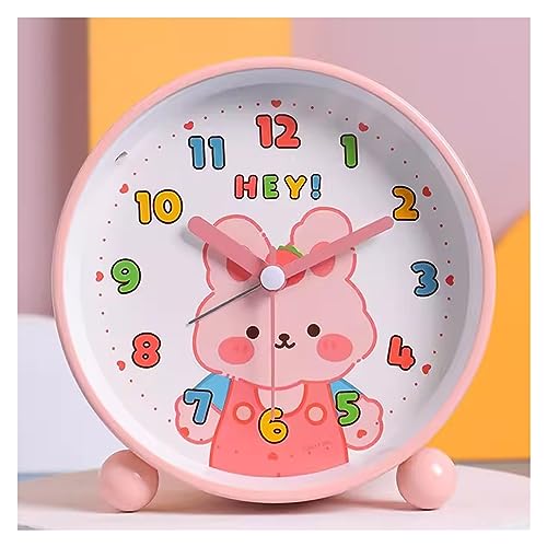 SJHDHDA Wecker mit Hasenmotiv, 10,2 cm, super leise, nicht tickend, kleine Uhr mit Nachtlicht, batteriebetrieben, für Schlafzimmer, Nachttisch, Schreibtisch, digitaler Clo erlernt ausgiebig von SJHDHDA