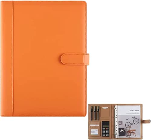 A4 Portfolio-Ordner, 4-Ring-Padfolio mit Taschenrechner, professioneller Portfolio-Ordner, Organizer, Aktentasche, personalisierte Dokumentenmappe, Modileben-Portfolio von SJKJNK