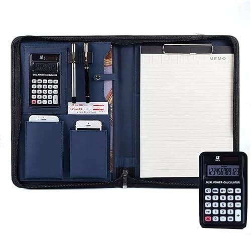 A4 Portfolio-Ordner, Padfolio-Ordner, Reißverschluss, Padfolio-Organizer, Portfolio-Ordner für Dokumente, Briefgröße, Visitenkartenhalter für Männer und Frauen von SJKJNK