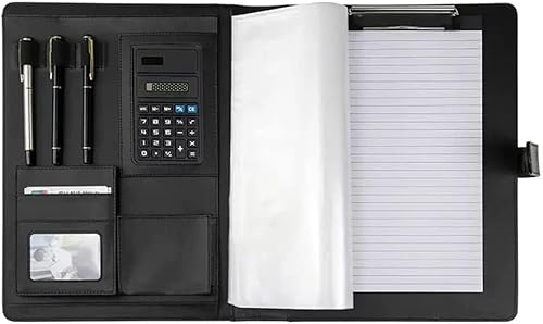 A4 Portfolio-Ordner, Portfolio, 4-Ringbuch, veganes PU-Leder, Padfolio-Ordner, Business-Padfolio-Organizer, Notizblockhalter, Portfolio-Mappe von SJKJNK