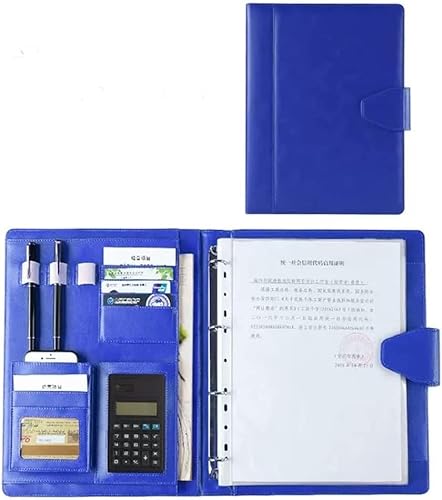 A4 Portfolio-Ordner, Portfolio-Ordner, 4-Ringbuch, Lebenslauf-Padfolio, PU-Leder, Padfolio-Ordner, professioneller Business-Organizer für A4-Brief/Notizblock, Geschenk für Männer von SJKJNK