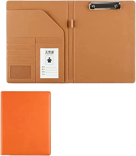 A4 Portfolio-Ordner A4 Klemmbrett Ordner mit Aufbewahrung Aufbewahrung Dokument Schreibblock Organizer Klemmbrett PU Kunstleder Ordner Foldover Folio von SJKJNK