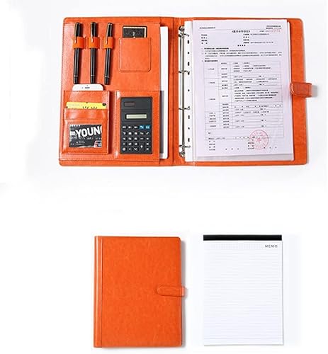 A4 Portfolio Ordner Konferenzmappe Schreibmappe Dokumentenmappe A4 PU Leder Ringbuch für Konferenzdokumente Profis und Studenten gleichermaßen von SJKJNK