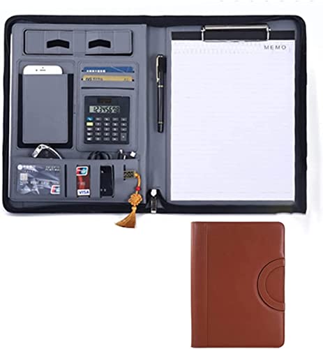 SJKJNK A4 Konferenzmappe Padfolio Portfolio Konferenzmappe Business Ordner A4 Padfolio PU Leder Dokumentenhalter Portfolio für Reisen oder Meeting von SJKJNK