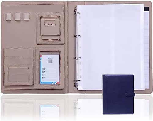 SJKJNK A4 Portfolio-Ordner, Padfolio, A4, veganes PU-Leder, Portfolio, Business-Notizbuch, Organizer für Lebenslauf, Padfolio für Männer und Frauen, mit Notizblock kompatibel von SJKJNK