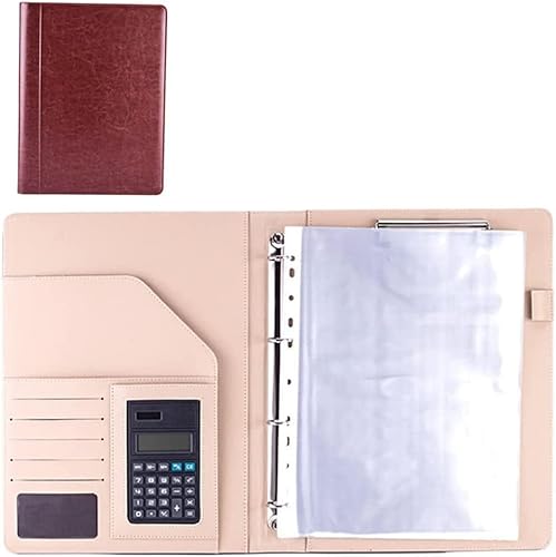 SJKJNK A4 Portfolio-Ordner, Padfolio mit 4-Ringbuch, Interview, Konferenz, rechtliches Dokument, Portfolio, Organizer, Portfolio, Padfolio für Damen und Herren von SJKJNK