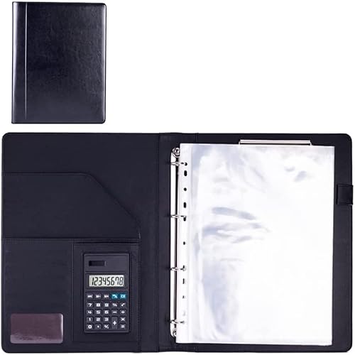 SJKJNK A4 Portfolio-Ordner, Padfolio mit 4-Ringbuch, Interview, Konferenz, rechtliches Dokument, Portfolio, Organizer, Portfolio, Padfolio für Damen und Herren von SJKJNK