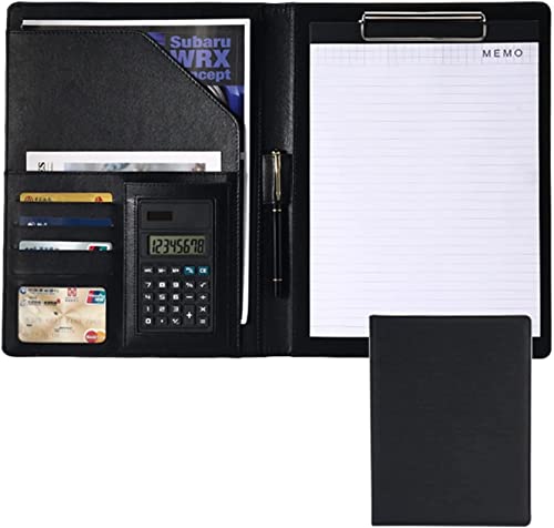 SJKJNK A4 Portfolio-Ordner, Portfolio-Ordner, veganes Leder, Padfolio-Organizer für Damen und Herren, mit Notizblock-Taschen für Lebenslauf und Dokumente von SJKJNK