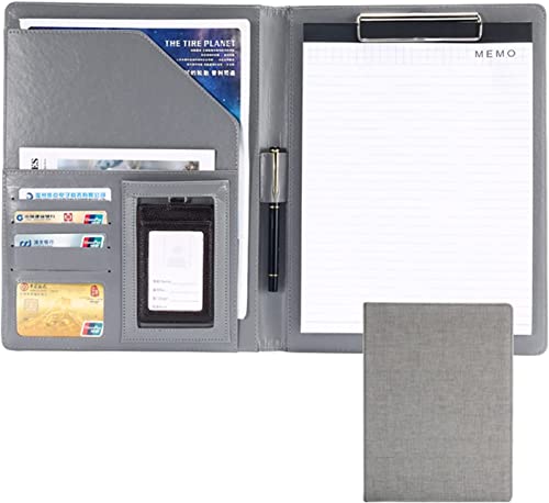 SJKJNK A4 Portfolio-Ordner, Portfolio-Ordner, veganes Leder, Padfolio-Organizer für Damen und Herren, mit Notizblock-Taschen für Lebenslauf und Dokumente von SJKJNK