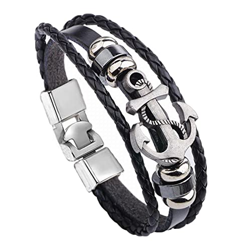 SJKJNK Herren Armband Freundschaftsarmbänder, Bettelarmbänder, Armbänder für Männer, Armbänder für Männer und Frauen an Seilmanschetten mit einem nautischen Edelstahl-Silber-In und S von SJKJNK