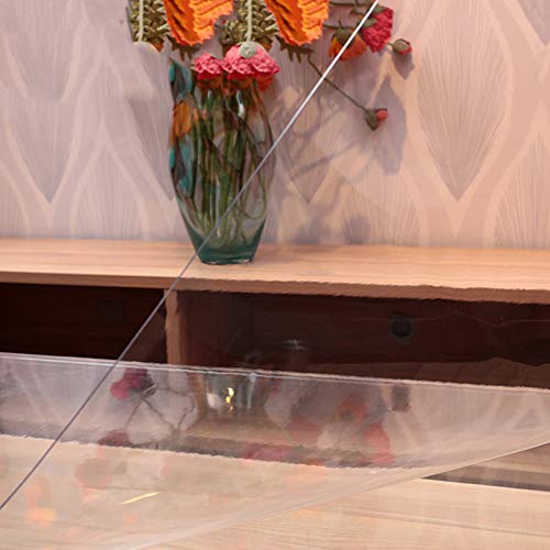 Transparenter Tischschutz, transparente PVC-Tischdecke [2 mm dick], rechteckige, transparente, wasserdichte Tischschutzmatte, rutschfeste Wärmedämmung, Tischsets für Esstisch/Couchtisch/Schreibtisch von SJKJNK