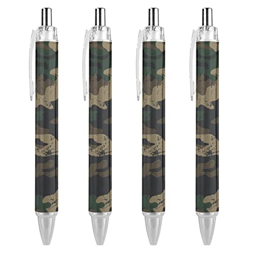 Camo Camouflage Kugelschreiber Glatte Schriften 0,5 mm Schwarze Tinte Einziehbarer Kugelschreiber Arbeit Kugelschreiber Tintenroller Für Büro Business Student 4 stücke von SJOAOAA