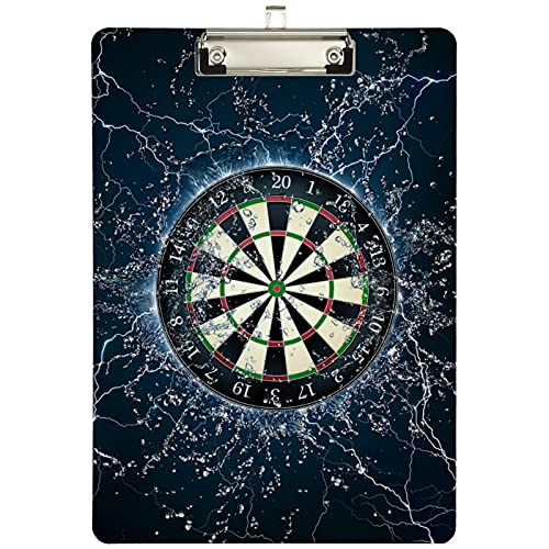 Darts Board in Water Custom Acrylic Clipboard, A4 Standard Size Sliver Clip Board Decor Design for Students, Office, School, Nurses(12.5" x 9") von SJOAOAA