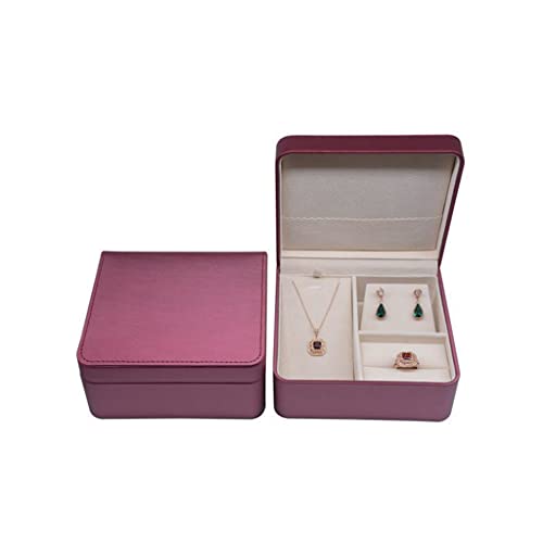 SJZWCHQ Schmuck dreiteilige Schmuckschatulle Leder Schmuckschatulle Anhänger Ring Halskette Box Hochzeitsbox (C wie abgebildet) von SJZWCHQ