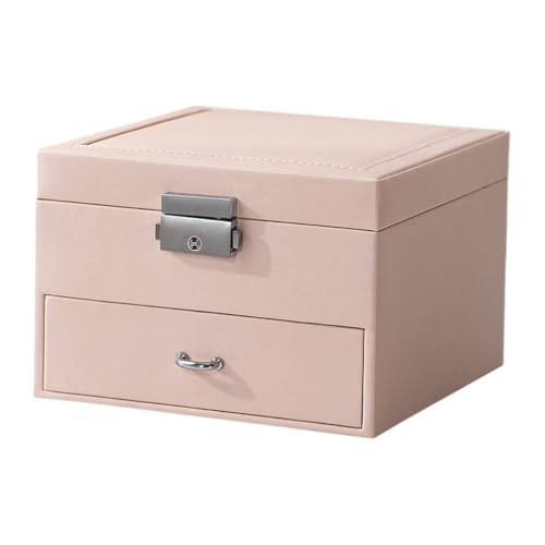 SJZWCHQ Schmuckschatulle, Schmuckaufbewahrungsbox, mehrschichtige Schubladen-Haar-Accessoires-Box, Ohrring-Aufbewahrung, Schmuckschatulle, Schmuckschatulle (Rosa) von SJZWCHQ