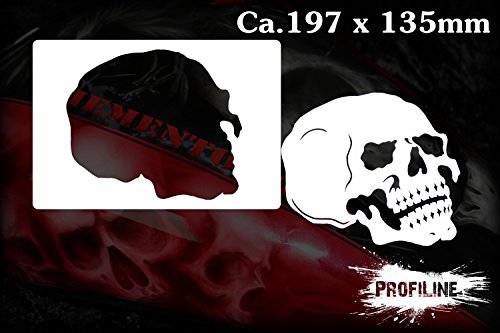 Herterich Products Profi Airbrush Schablone für Schädel, Totenköpfe | Skull Stencil | Mylar Material 0,1-0,2 cm Dicke | Wiederverwendbar & lösungsmittelresistent | Für Graffiti & Kunstprojekte von Herterich Products