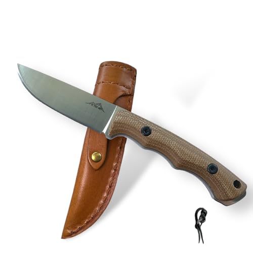 SK Wild Ones® Neck Knife Messer - Outdoor Neckknife Survival - Jagdmesser feststehende Klinge - Echtleder Holster Gürtelmesser & Micarta Griff - EDC Messer Outdoor Messer - 440 C Edelstahl Borni von SK Wild Ones