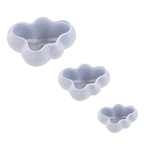 3 Stück Kerzenform Wolke Silikonformen, Wolken Kerze Schimmel Wiederverwendbar Kerzenform Silikon Kerzengießform Weiche Kerzen Formen 3D Candle Silikonform für Handwerk Schmuck DIY (3 Größen) von SKDFHOD