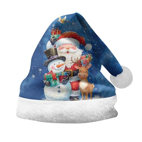 SKFLABOOF angebote des tages heute blitzangebote, Ein Stück Weihnachtsmann Mütze Erwachsene Weihnachtsmützen Lustige Weihnachtsmütze Nikolausmütze Kinder Mützen Baby Weihnachtsma Blau, S von SKFLABOOF