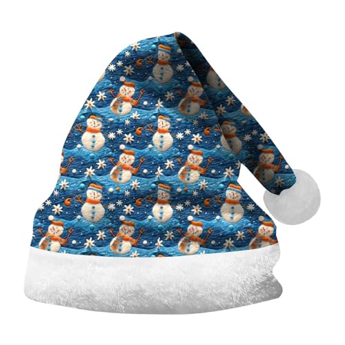 SKFLABOOF deals of the day, Ein Stück Mütze Weihnachten Erwachsene Weihnacht Kinder Weihnachtsmann Weihnachtshüte Weihnachtsmützen Baby Nikolausmütze Kopfschmuck Blau, M von SKFLABOOF