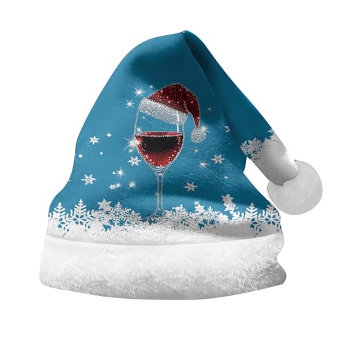 SKFLABOOF deals of the day, Ein Stück Nikolausmütze Erwachsene Mini Weihnachtsmützen Weihnachtsmann Mütze Partyhüte Weihnachtsmütze Kinder Herren Baby Weihnacht Dunkelblau, M von SKFLABOOF