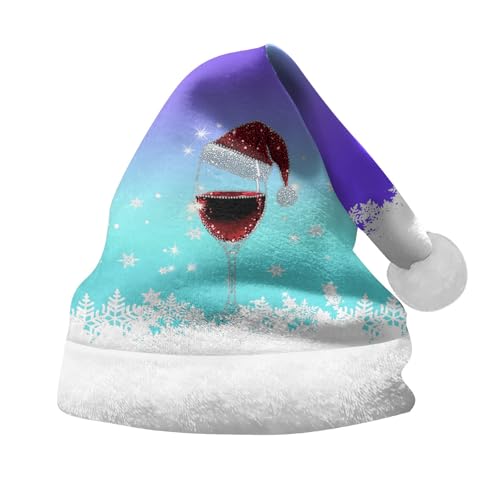 SKFLABOOF deals of the day, Ein Stück Nikolausmütze Erwachsene Mini Weihnachtsmützen Weihnachtsmann Mütze Partyhüte Weihnachtsmütze Kinder Herren Baby Weihnacht Hellblau, M von SKFLABOOF