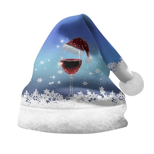 SKFLABOOF deals of the day, Ein Stück Nikolausmütze Erwachsene Mini Weihnachtsmützen Weihnachtsmann Mütze Partyhüte Weihnachtsmütze Kinder Herren Baby Weihnacht Himmelblau, M von SKFLABOOF