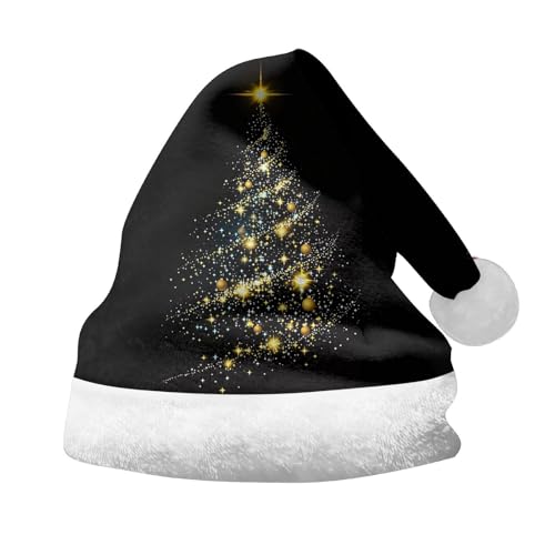 SKFLABOOF deals of the day, Ein Stück Weihnachtsmützen Erwachsene Weihnachtsmann Mütze Weihnachtshüte Weihnachtsmütze Kinder Weihnachten Nikolausmütze Klein Mini Schwarz, M von SKFLABOOF