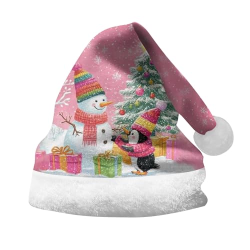 SKFLABOOF sale angebote, Ein Stück Weihnachtsmann Mütze Erwachsene Weihnachtsmützen Lustige Weihnachtsmütze Nikolausmütze Kinder Mützen Baby Weihnachtsma Rosa, S von SKFLABOOF