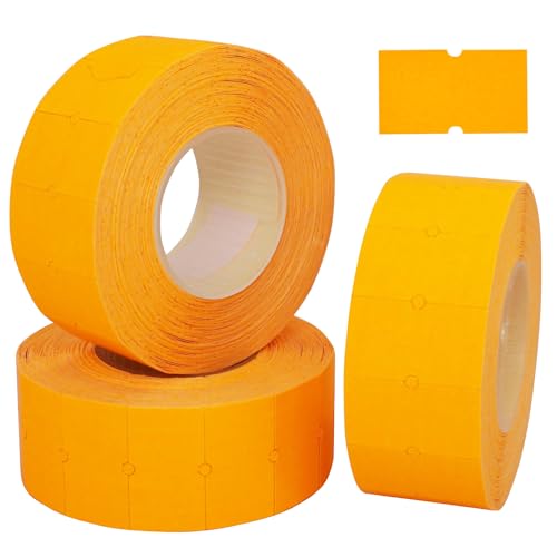 SKIR'CO (5 Rollen) Preisauszeichner-Etiketten 21x12mm orange Farbe Preisauszeichner-Etiketten 4000 Preisschilder Preisschilder von SKIR'CO